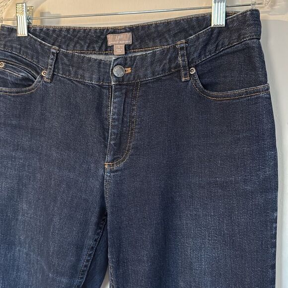 Jโ Jill Dark Wash Straight Leg Stretch Jeans Size 6 Cotton Blend - Picture 12 of 13